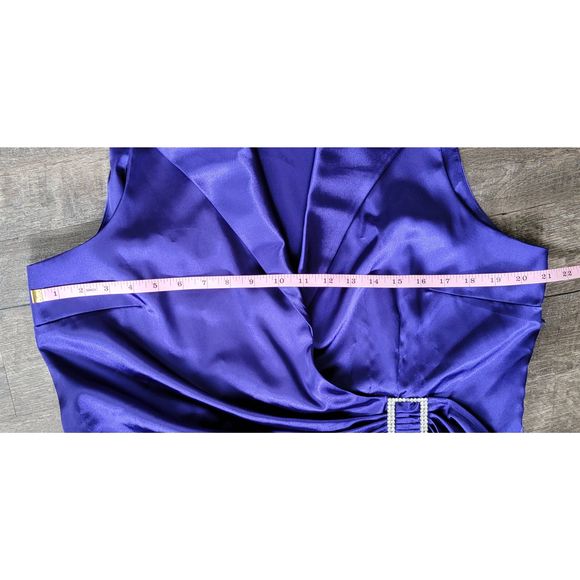 Metaphor Top Wrap Style Blouse Women's XL Purple Sleeveless Plunging Surplice Ne - Picture 8 of 13